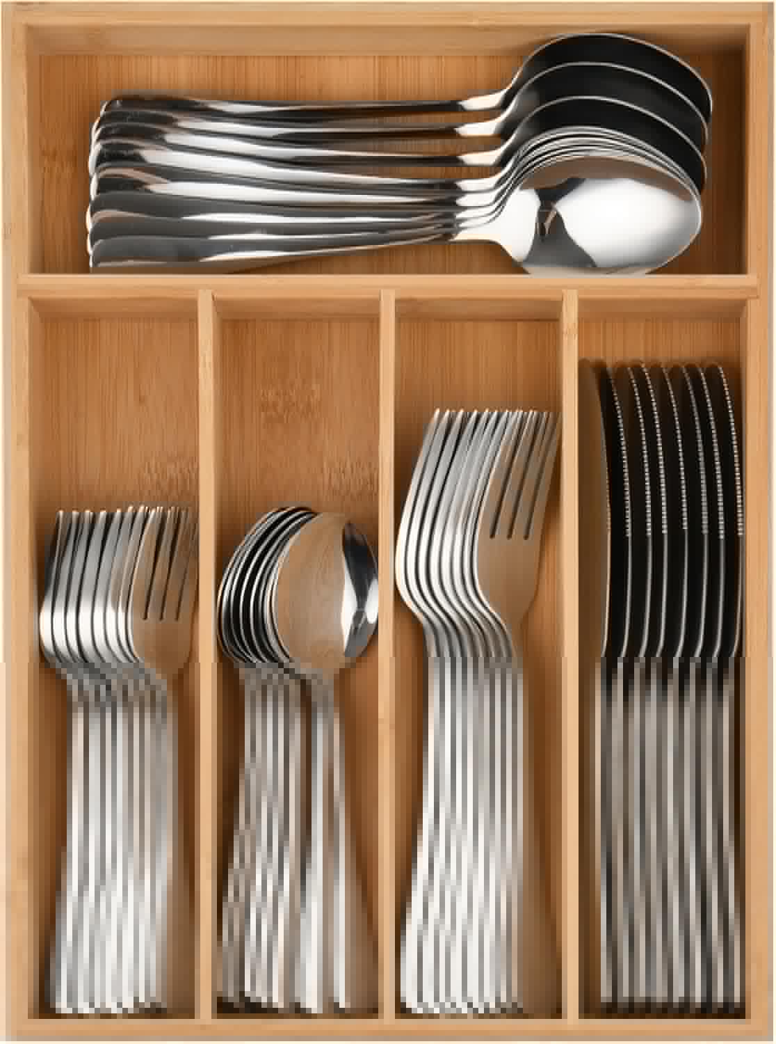 40 Piece Silverware Set with Drawer Organizer for 8 People