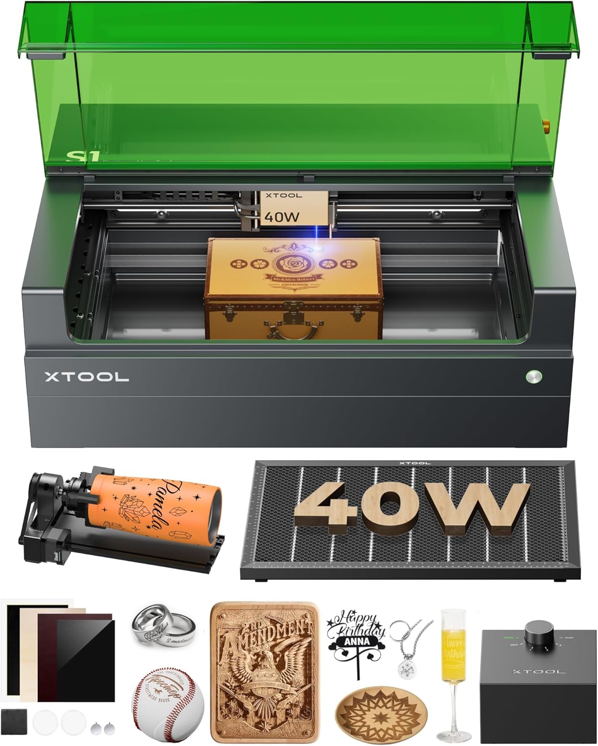 xTool S1 Laser Cutter and Engraver for Tumblers and More