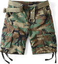 Camo Cargo Shorts for Men Cotton Casual Relaxed Fit with Multi-Pockets