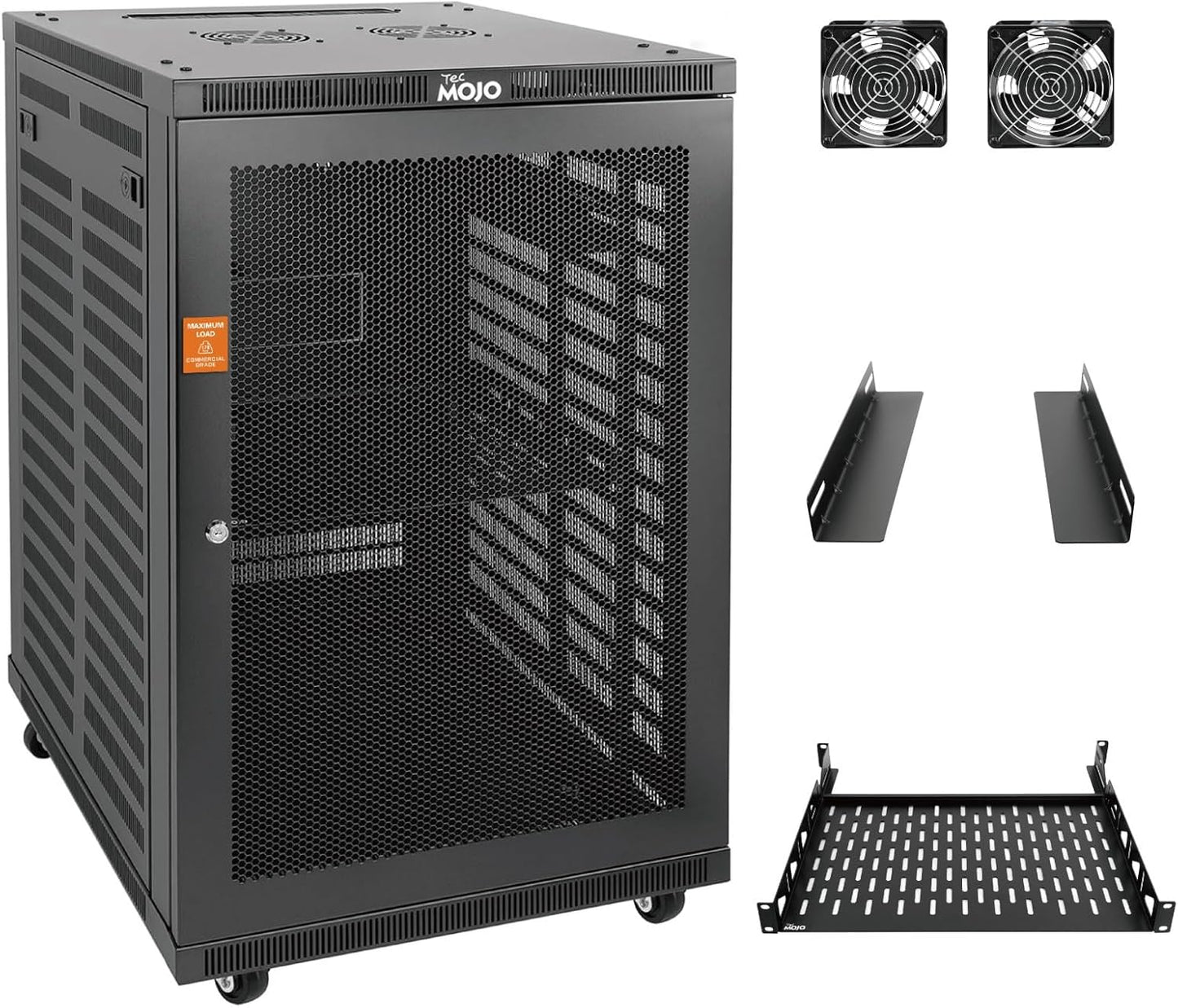 Tecmojo 18U Wall Mount Rack for Server and AV Gear Storage