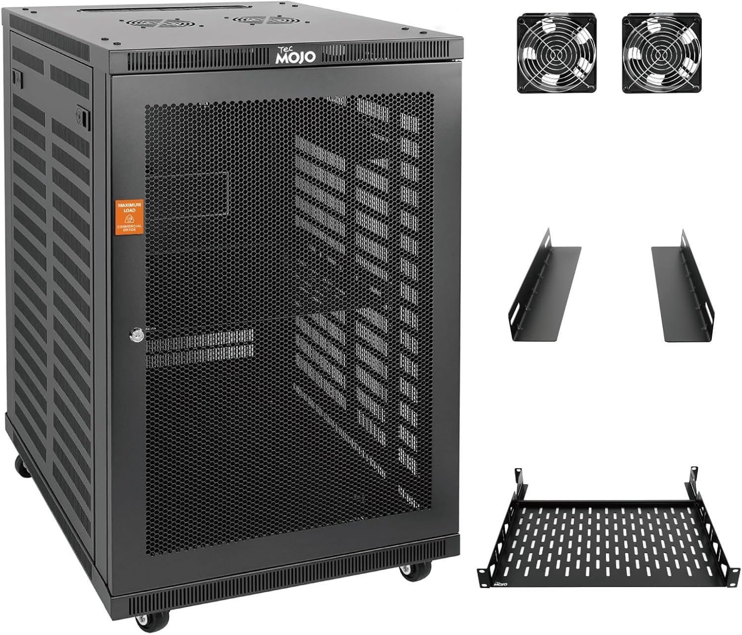 Tecmojo 18U Wall Mount Rack for Server and AV Gear Storage