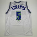 Facsimile Autographed Anthony Edwards Minnesota White Retro Reprint