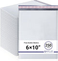 White Small Poly Bubble Mailers 6x10 in #0 - Durable Self-Seal Pack