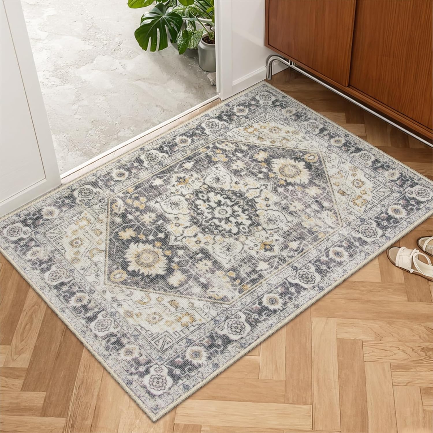Collive Indoor Door Mat Retro Floor Mat for Entryway Comfort