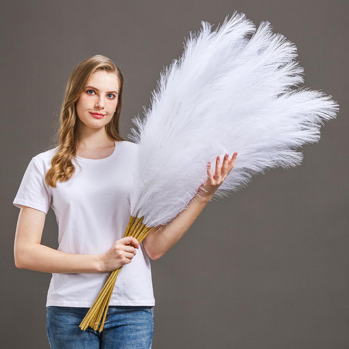 7 Pcs 45in Faux Pampas Grass for Elegant Home Decor & Events