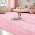 Fluffy Pink Area Rug 8x10 - Ultra Soft High Pile Shaggy Rug