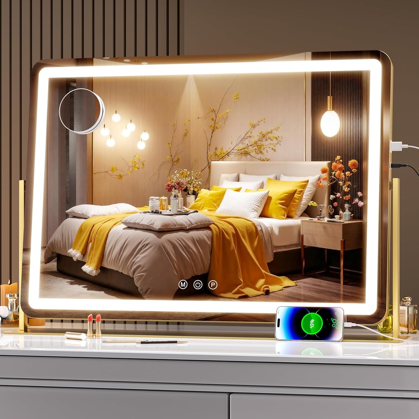 Hasipu Vanity Mirror with Lights - 30in x 21in LED Makeup Mirror