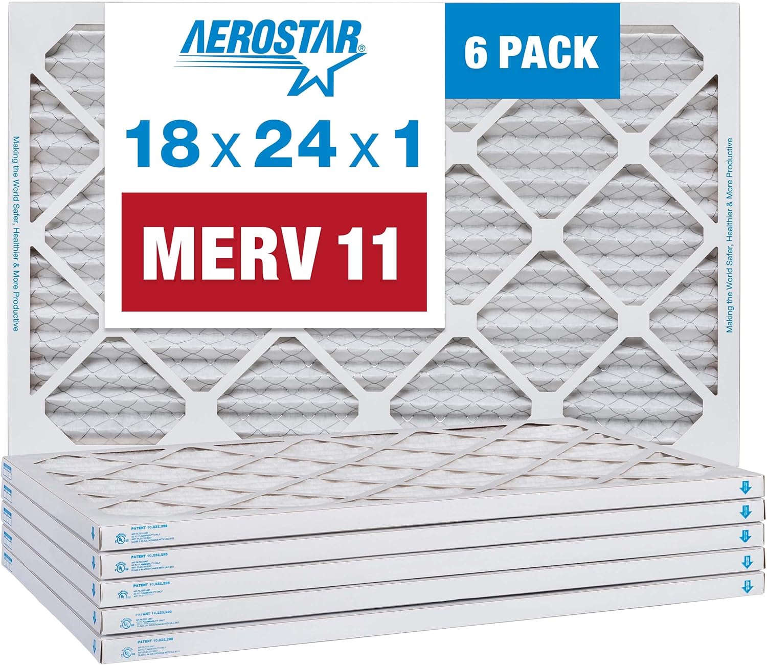 Aerostar 18x24x1 MERV 11 Pleated Air Filter for Cleaner Air
