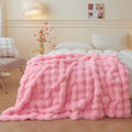 LIFEREVO Luxury Fluffy Faux Rabbit Fur Blanket - Cozy Reversible Throw