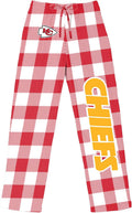 FOCO Pick Your NFL Team Gingham Checkered Pajama Lounge Pants - Soft