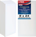 8 x 24 in Stretched Canvas 6-Pack - Triple Primed Cotton Panels