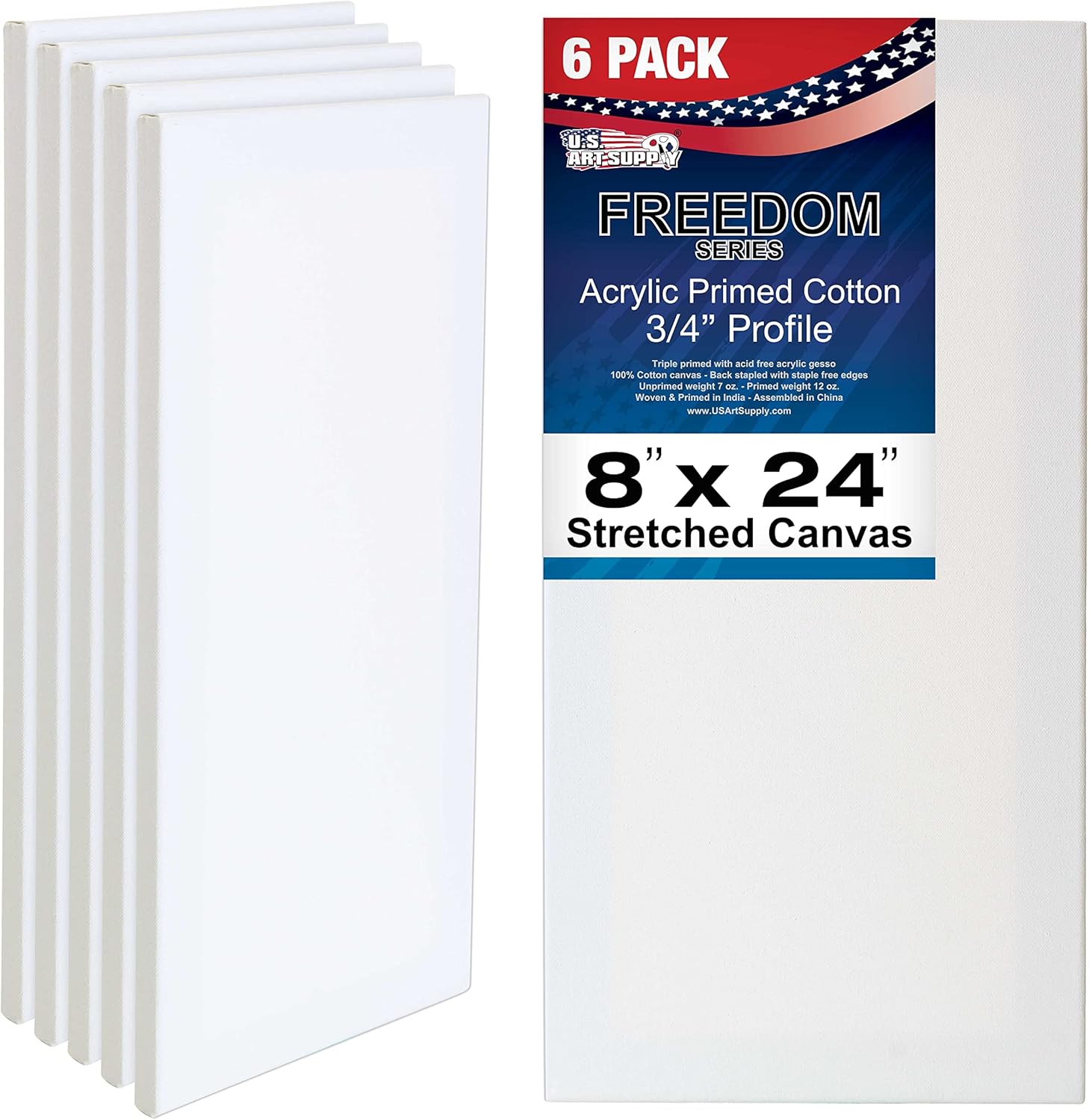 Professional Quality 8x24 inch Stretched Canvas for Painting