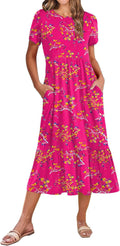 Zeagoo Women's Midi A-Line Dress with Pockets for Summer Travel
