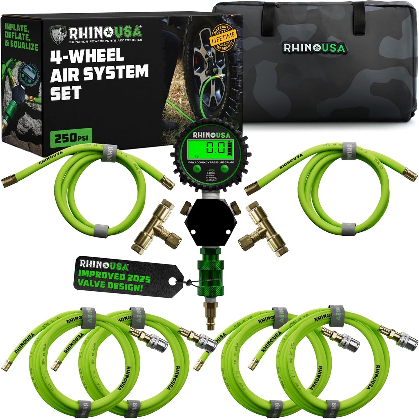 Rhino USA 4 Tire Inflation/Deflation System for Trucks & Cars