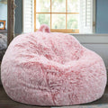 Fluffy Stuffed Animal Storage Bean Bag Chair Cover - Dusty Pink Cozy