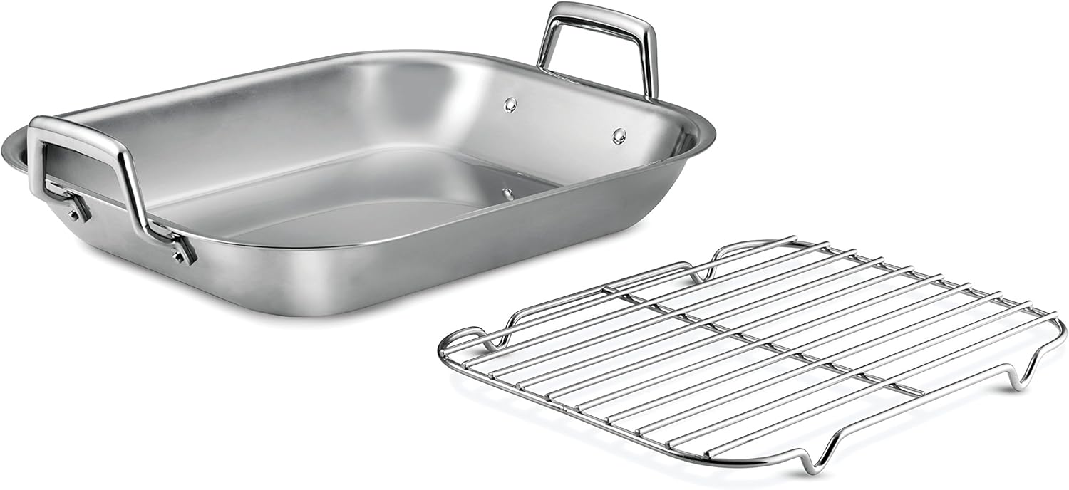 Tramontina 16.75-Inch Stainless Steel Roasting Pan with Rack