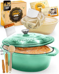 Dutch Oven for Baking - Enameled Oval Cast Iron Bread Oven 6.75QT
