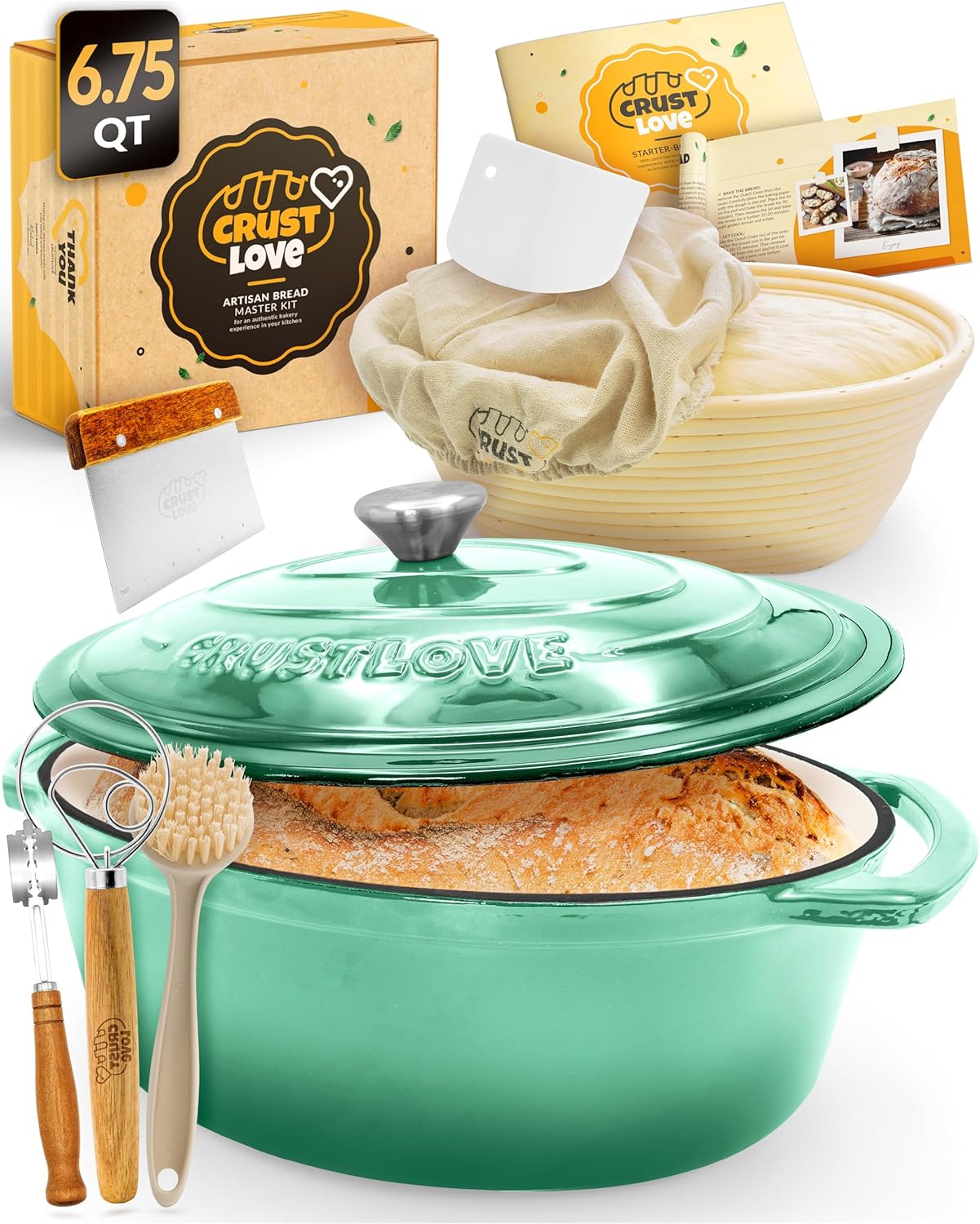 Dutch Oven for Baking - Enameled Cast Iron Bread Oven Set