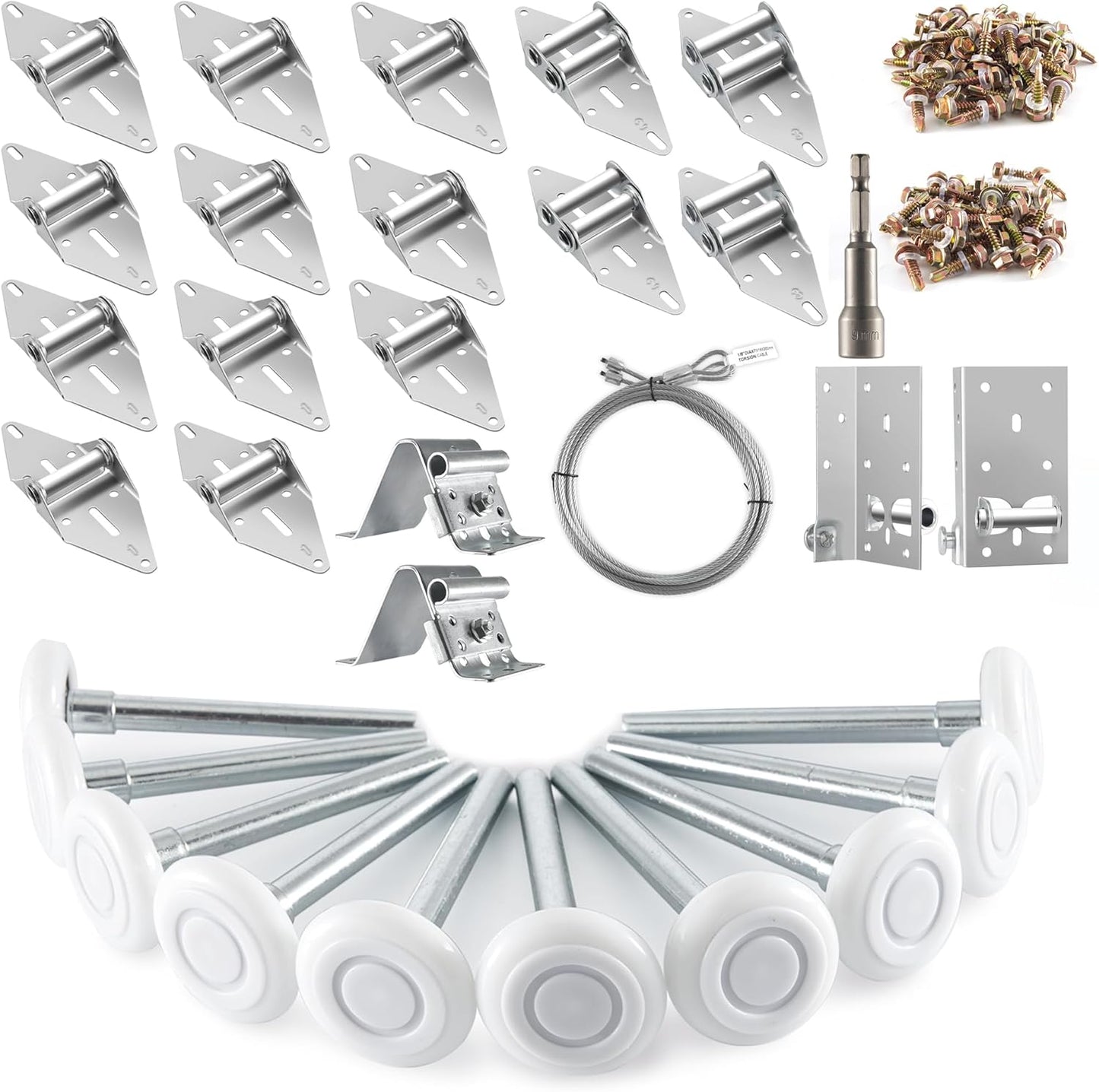 XiKe 2in Nylon Garage Door Roller Kit for 16 x 7 or 18 x 7 FT Doors