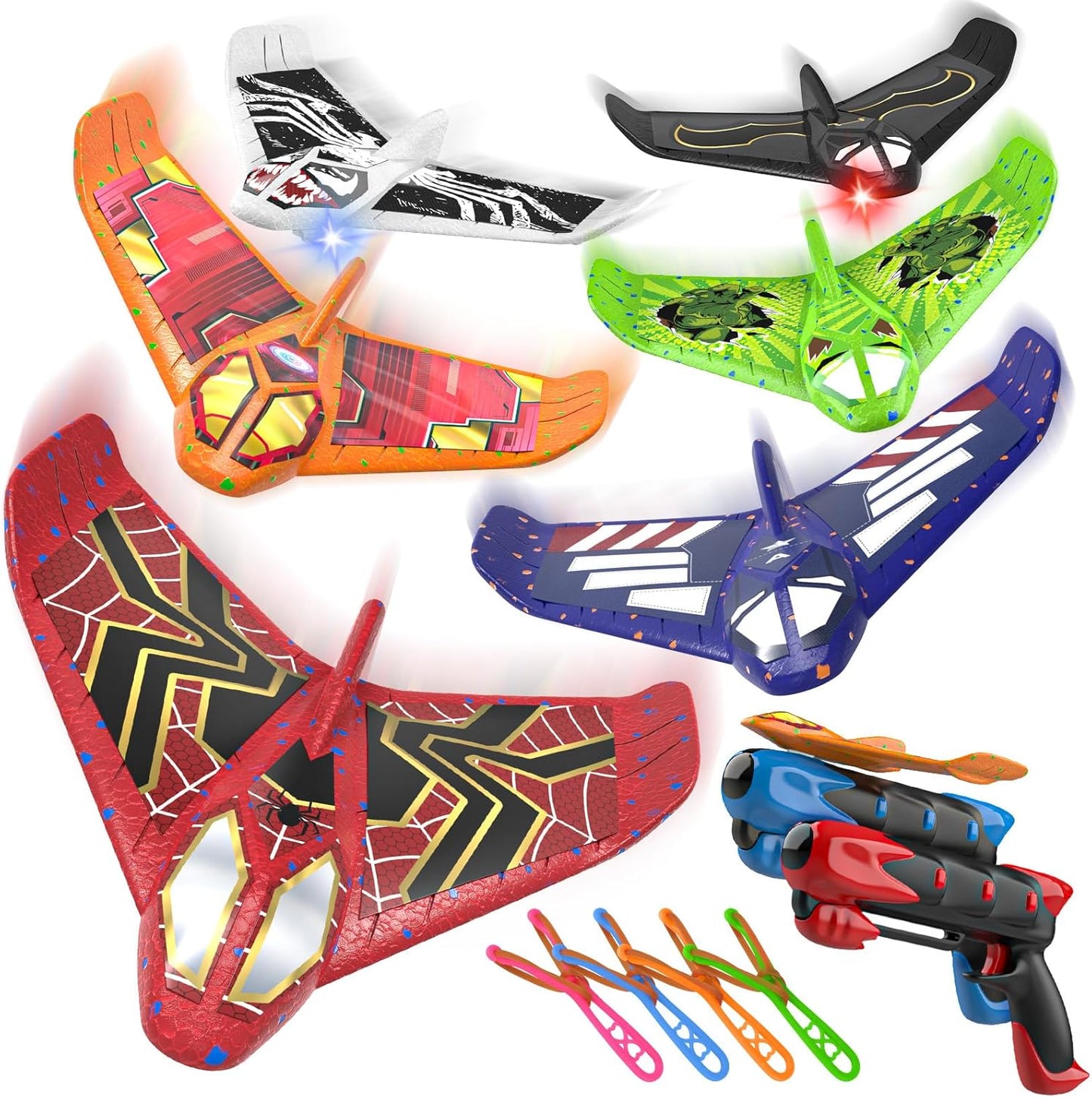 Fuwidvia 6 Pack Airplane Launcher Toys for Kids Outdoor Fun