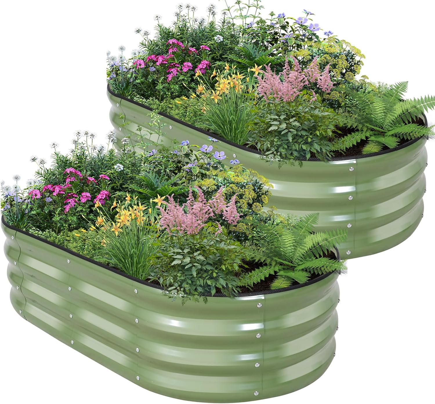 Galvanized Raised Garden Bed for Vegetables and Flowers - 2 Packs