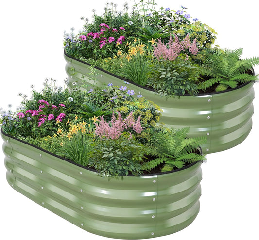 Galvanized Raised Garden Bed for Vegetables and Flowers - 2 Packs