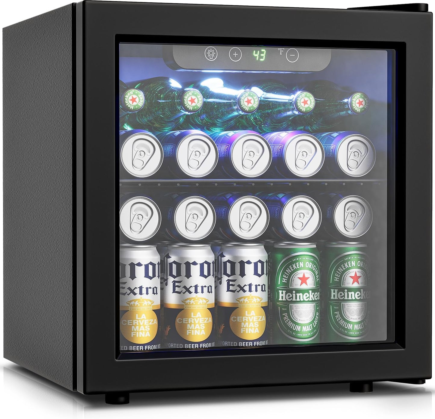 Beverage Refrigerator Cooler - 12 Bottle Mini Fridge for Home