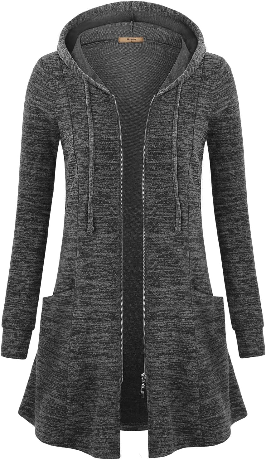 Miusey Womens Zip Up Long Hoodie Jacket for Stylish Comfort