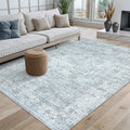 LIVEBOX Washable Area Rug 5x7 - Low-Pile Boho Grey Rug