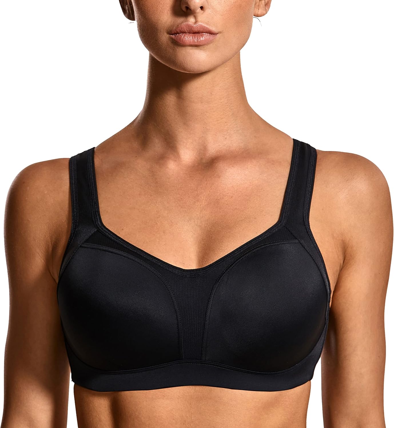 SYROKAN Women's High Impact Underwire Sports Bra for Large Bust