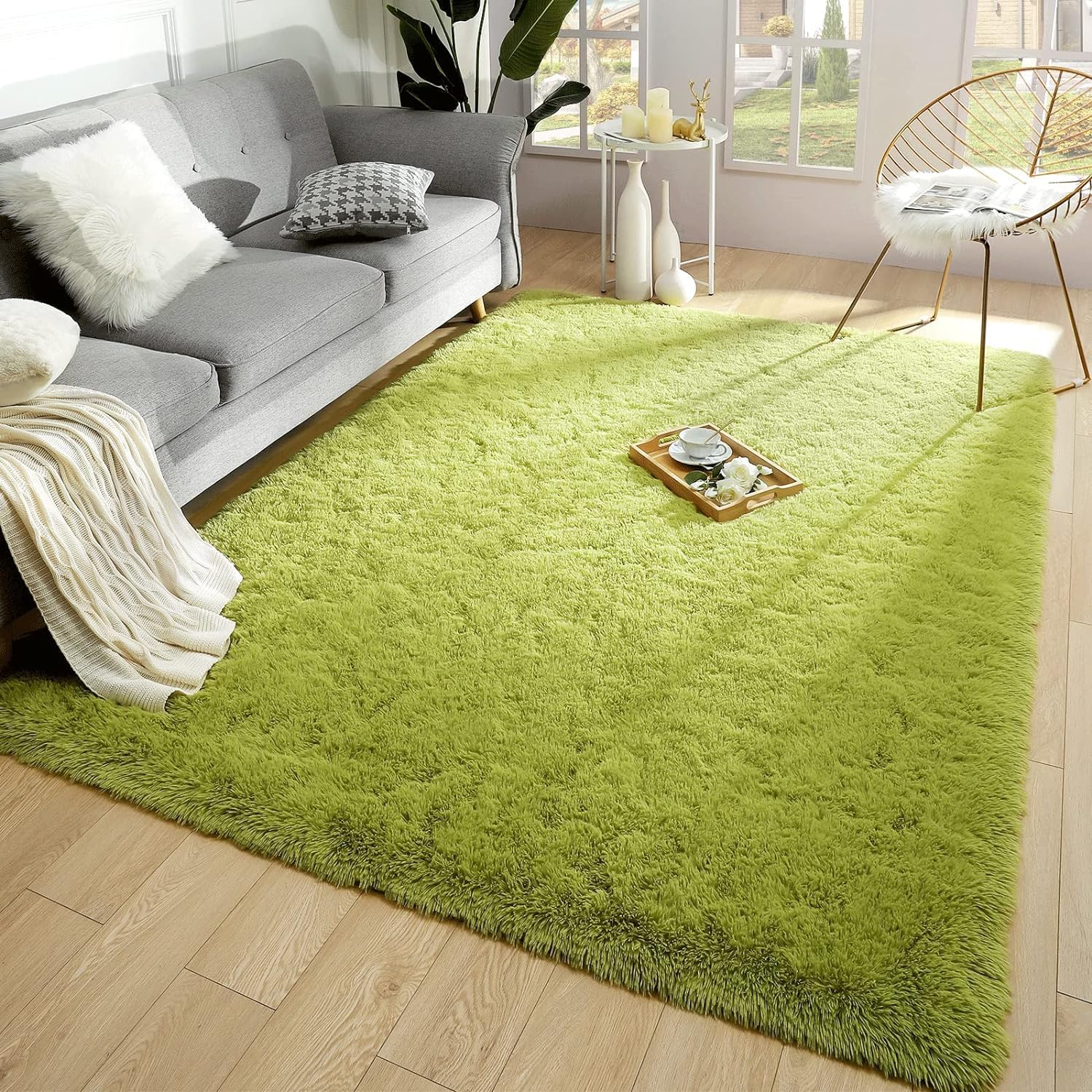 Soft Modern Indoor Shaggy Area Rug for Bedroom and Living Room