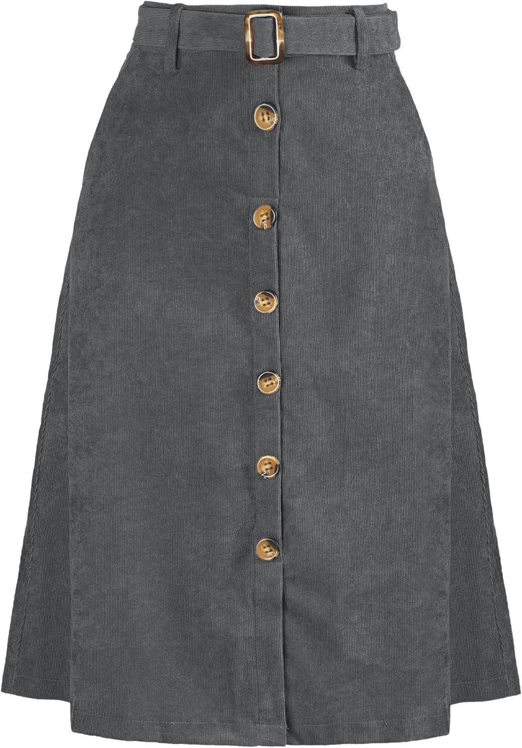 Allegra K High Waist A-Line Corduroy Midi Skirt for Women