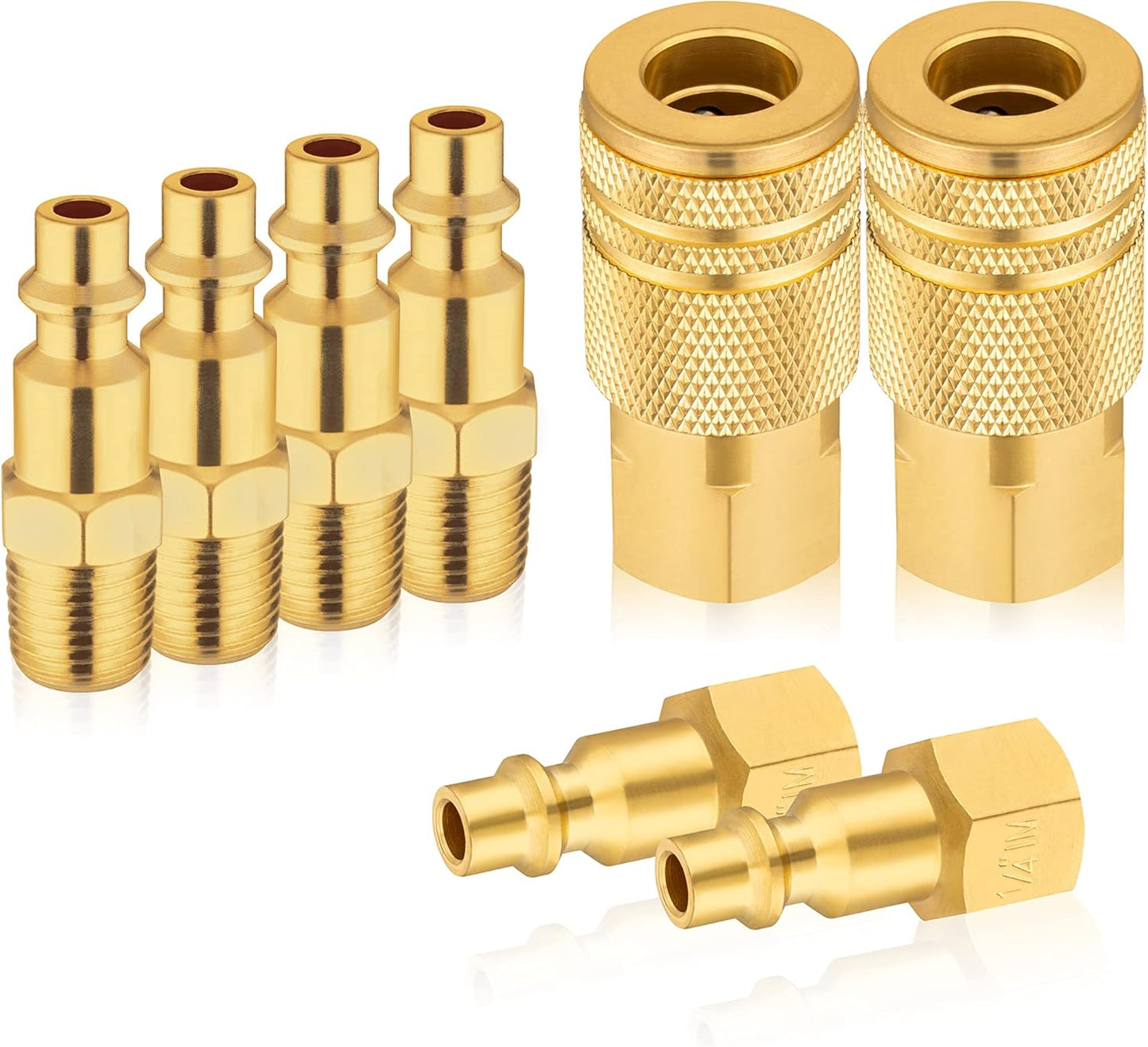 Industrial Grade Brass Air Hose Connectors - Max 300 PSI