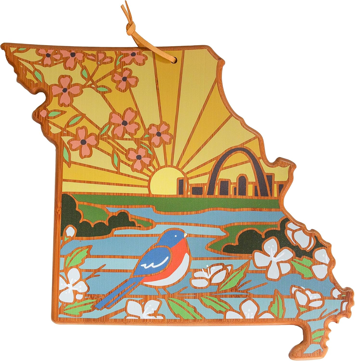 Missouri State Shaped Cutting Board with Artwork by Summer Stokes