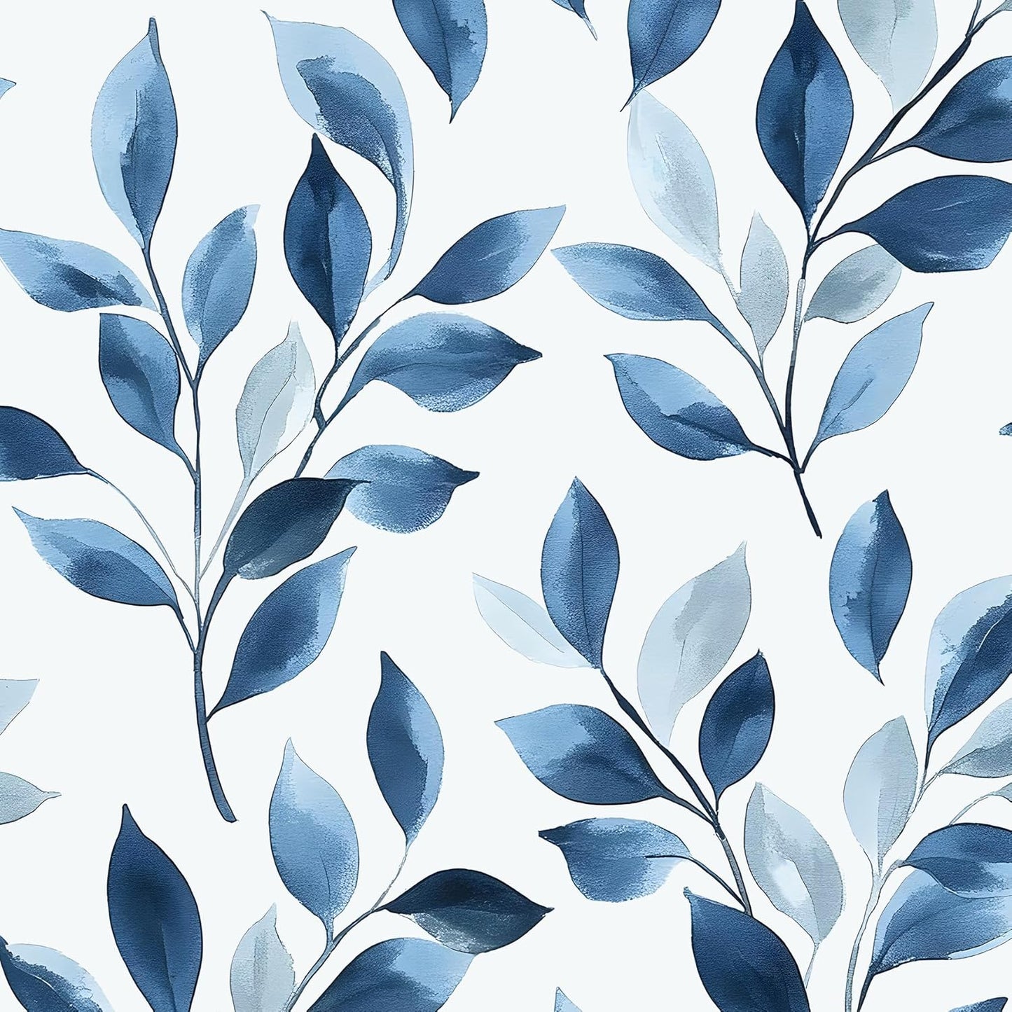 Blue Leaf Boho Peel and Stick Wallpaper for Easy Home Decor