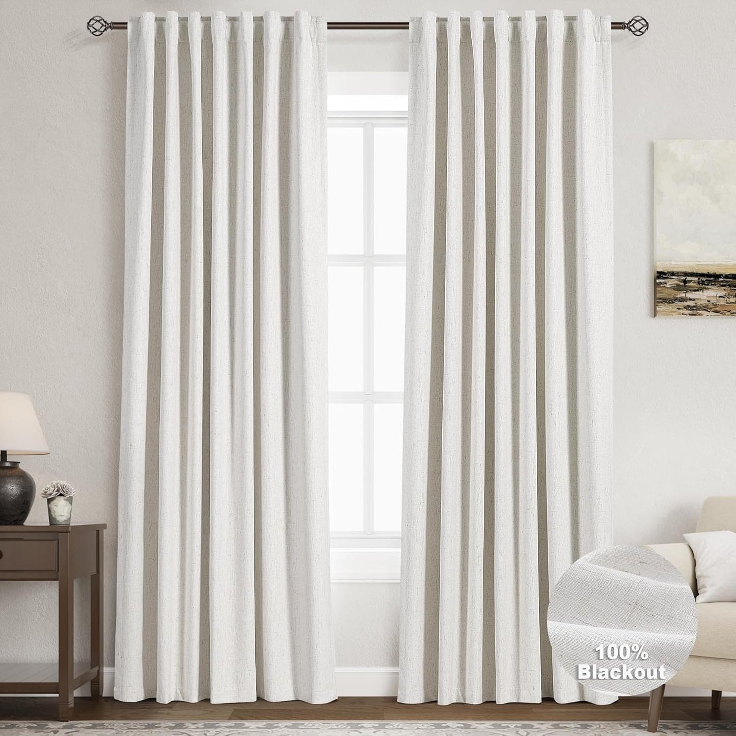 100% Blackout Linen Curtains for Total Darkness and Style