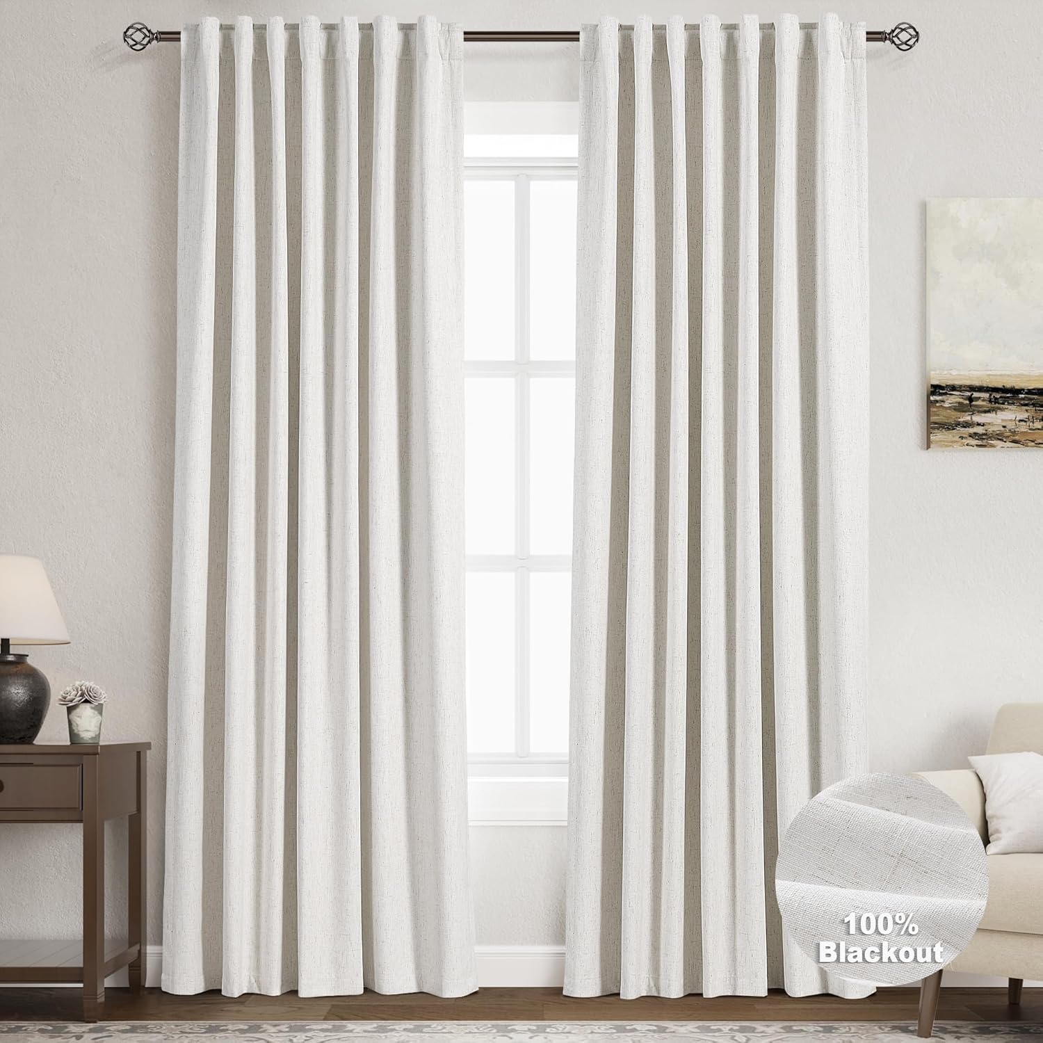 100% Blackout Linen Curtains for Total Darkness and Style