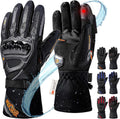 Motorcycle Gloves Black Large - Winter Waterproof Touchscreen Warm