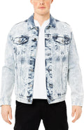 X RAY Mens Denim Jacket Washed Ripped Distressed Flex (Style GVVR)