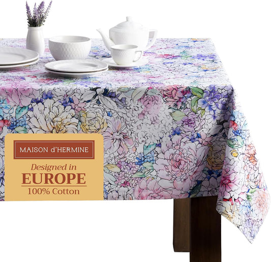 Elegant 100% Cotton Table Cloth for Dining Room and Parties