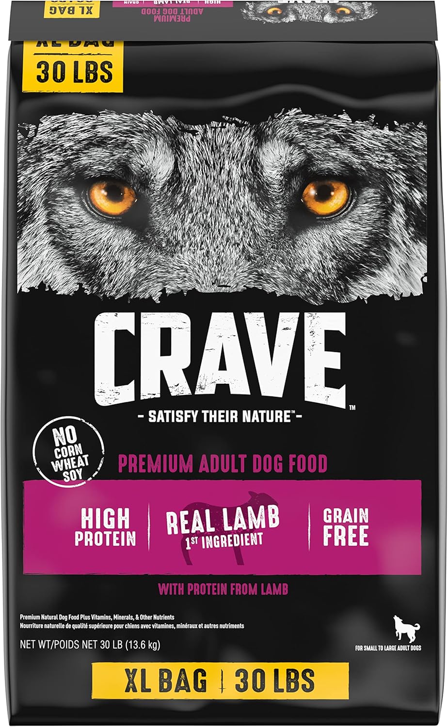CRAVE Grain Free High Protein Adult Dry Dog Food with Lamb