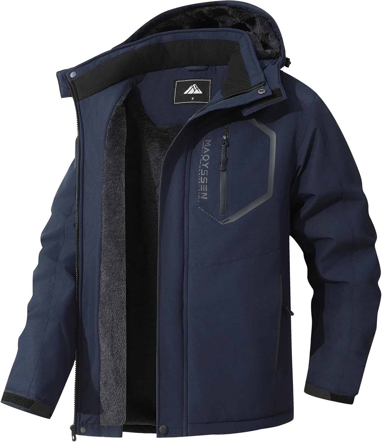 Men's Mountain Ski Jacket Waterproof Warm Fleece Lining Parka