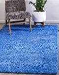 Unique Loom Solid Shag Area Rug 5 ft 1 in x 8 ft - Plush Periwinkle