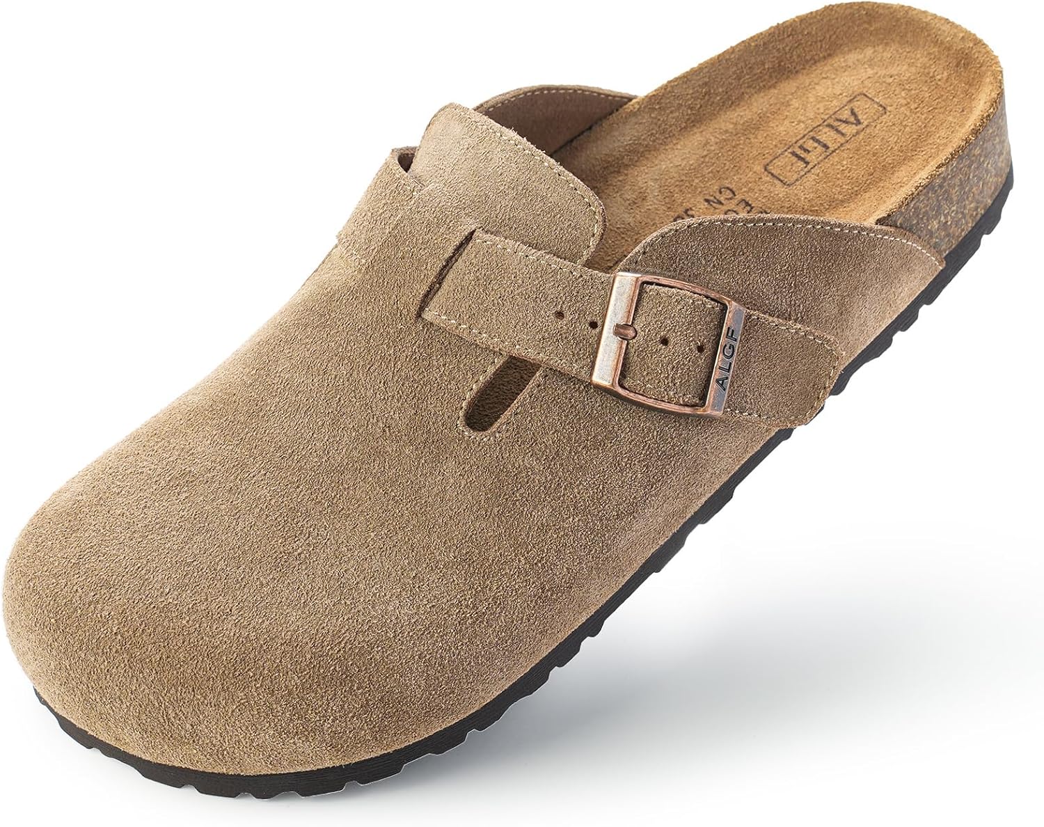 Womens Genuine Suede Clogs with Arch Support for Comfort