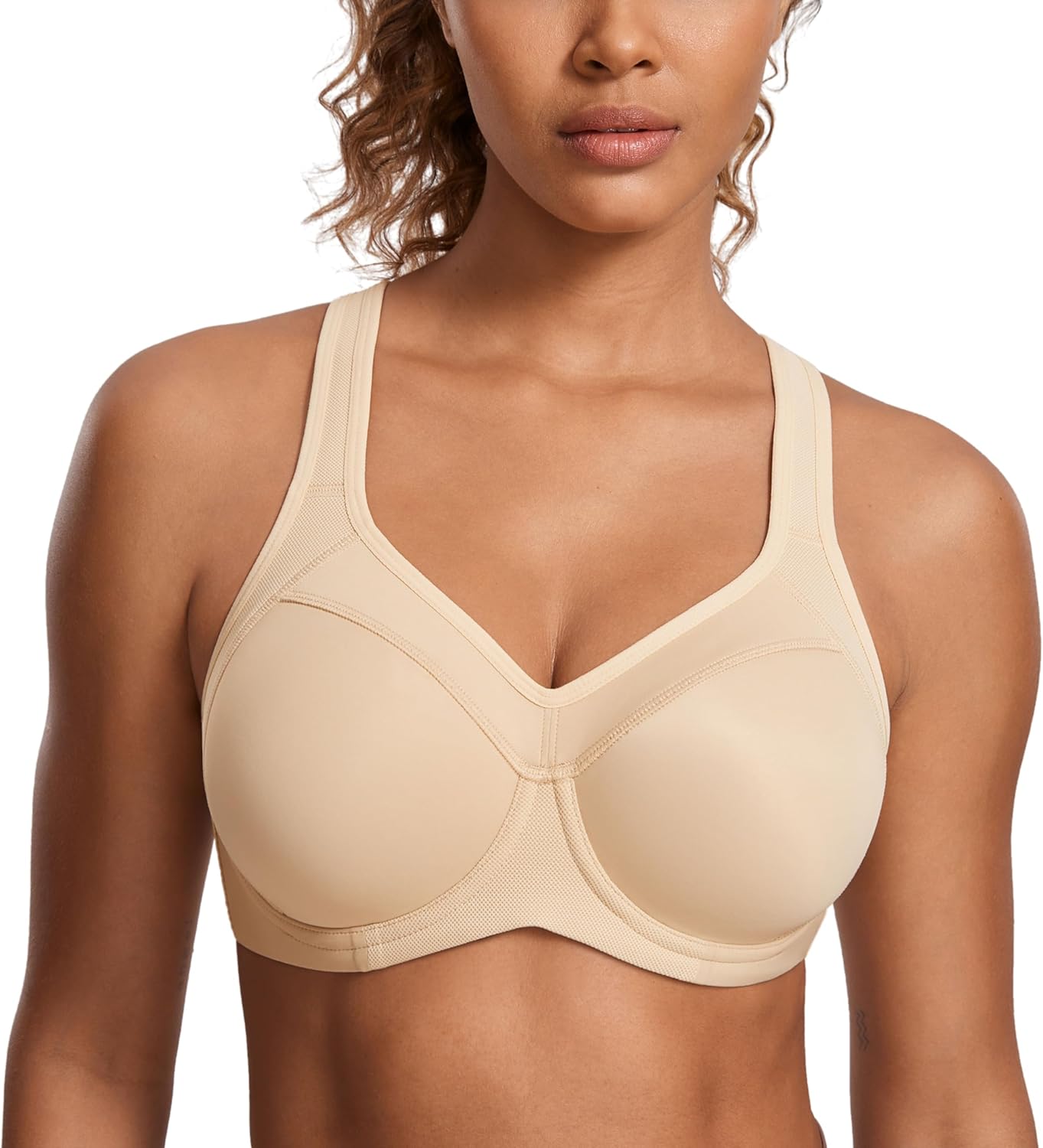 SYROKAN Women's Full Support High Impact Racerback Sports Bra