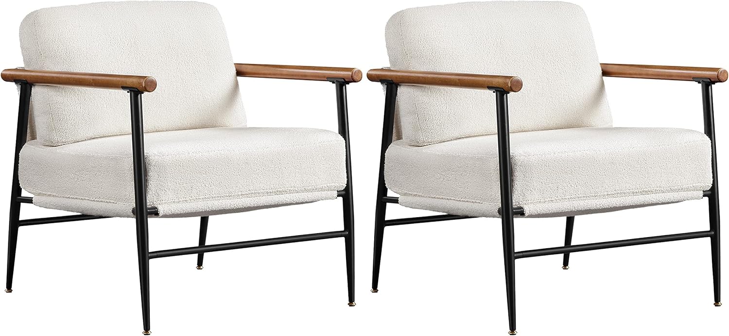 Yaheetech Boucle Accent Chairs Set - Plush Comfort & Modern Style