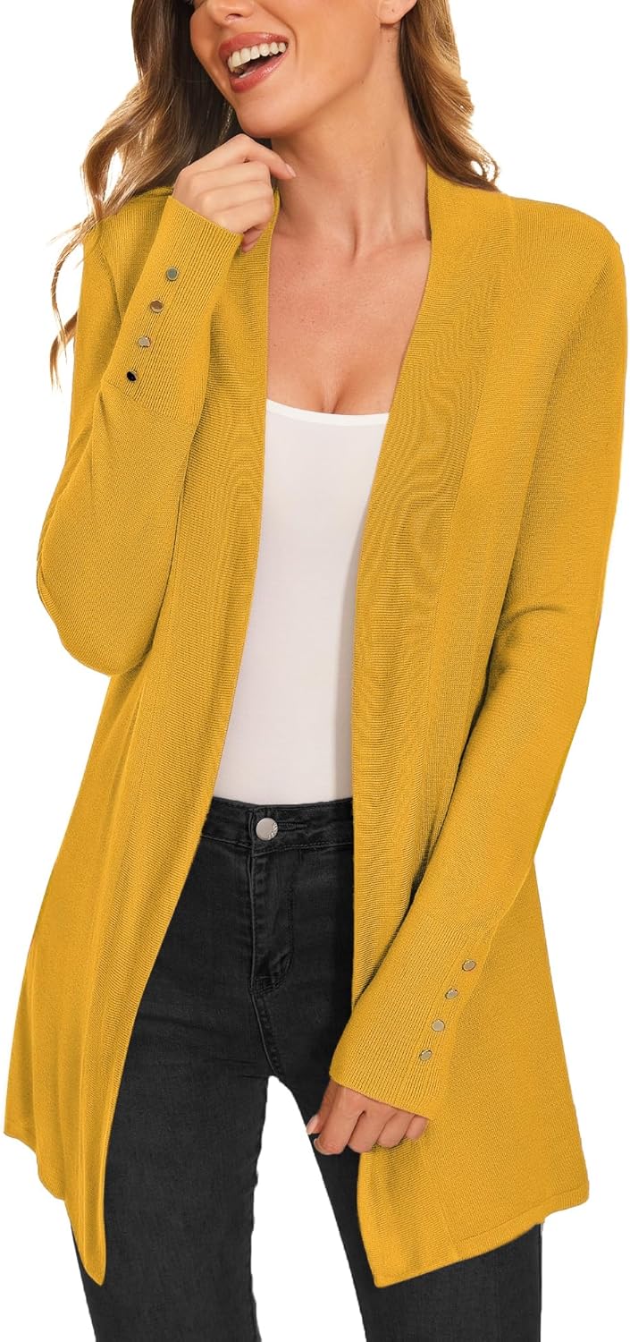 Stylish Long Sleeve Open Front Knit Cardigan for Women