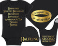 LOTR Baby Onesie Hat Blanket and Bib Set - Halfling Second Breakfast