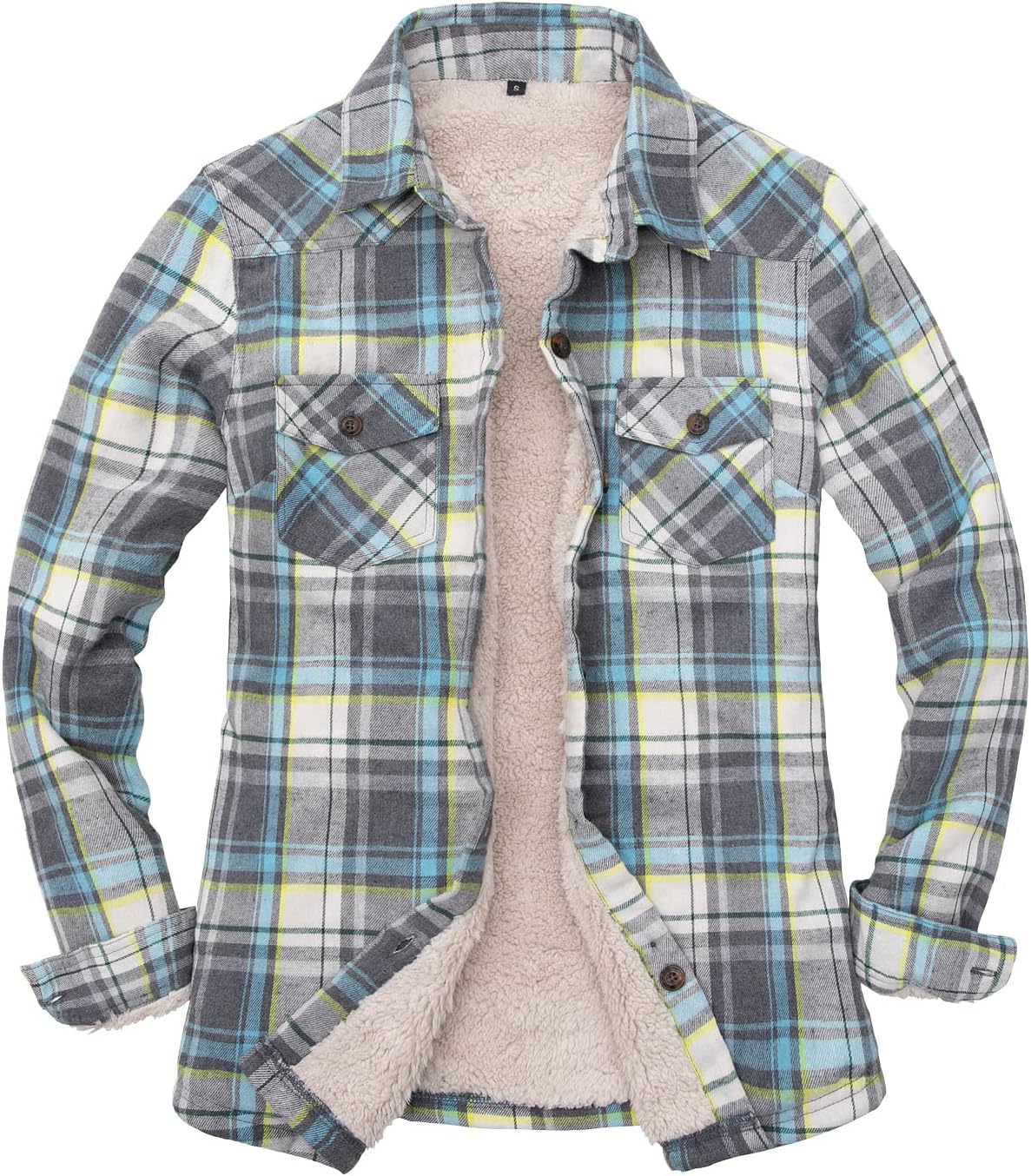 ThCreasa Womens Sherpa Lined Flannel Jacket for Cozy Warmth