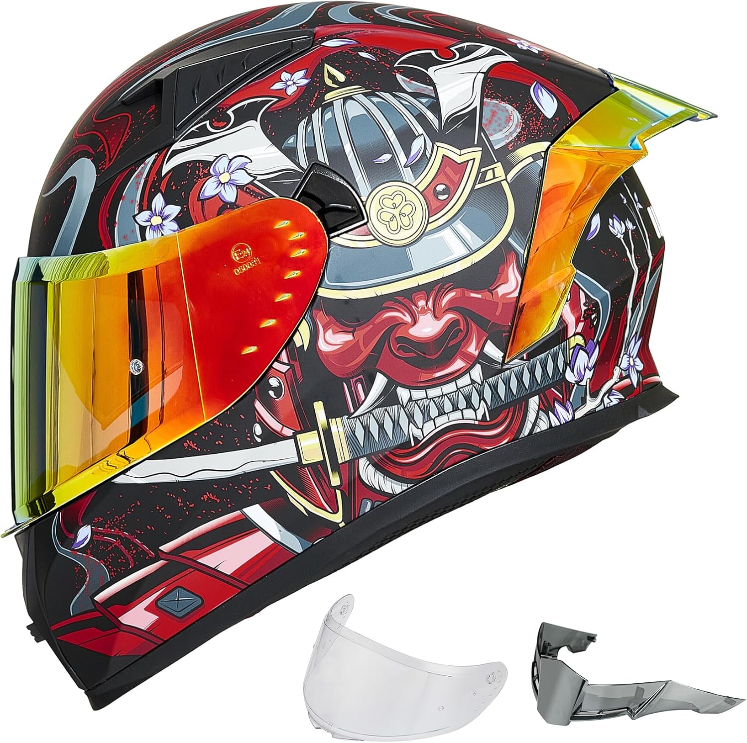ILM Motorcycle Helmet Full Face with Clear and Tinted Visors